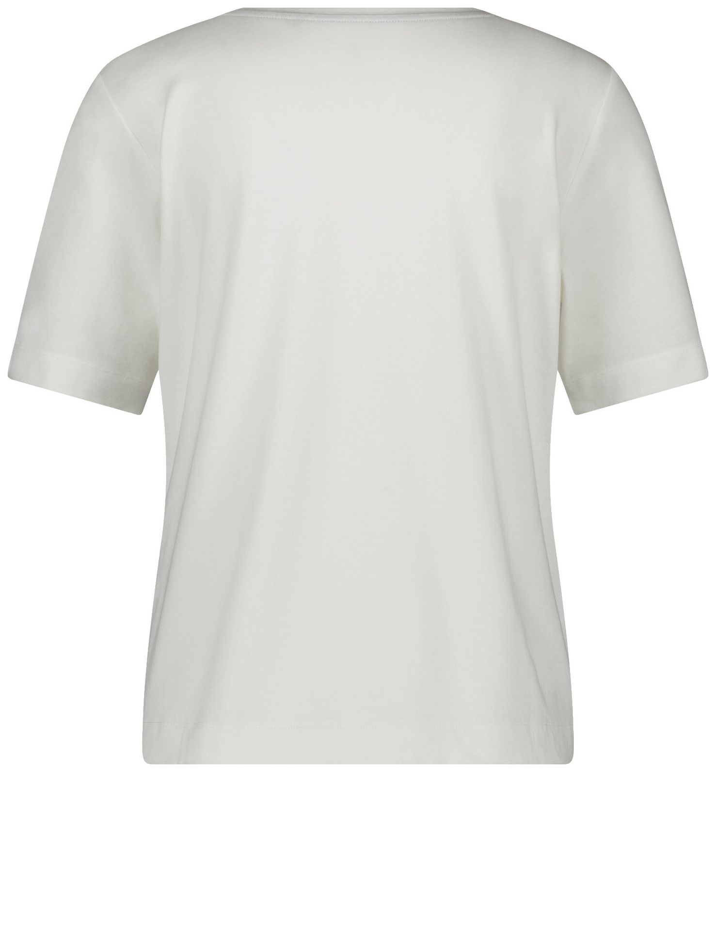 uni T-Shirt mit platziertem Blumen-Druck aus Baumwoll-Mix