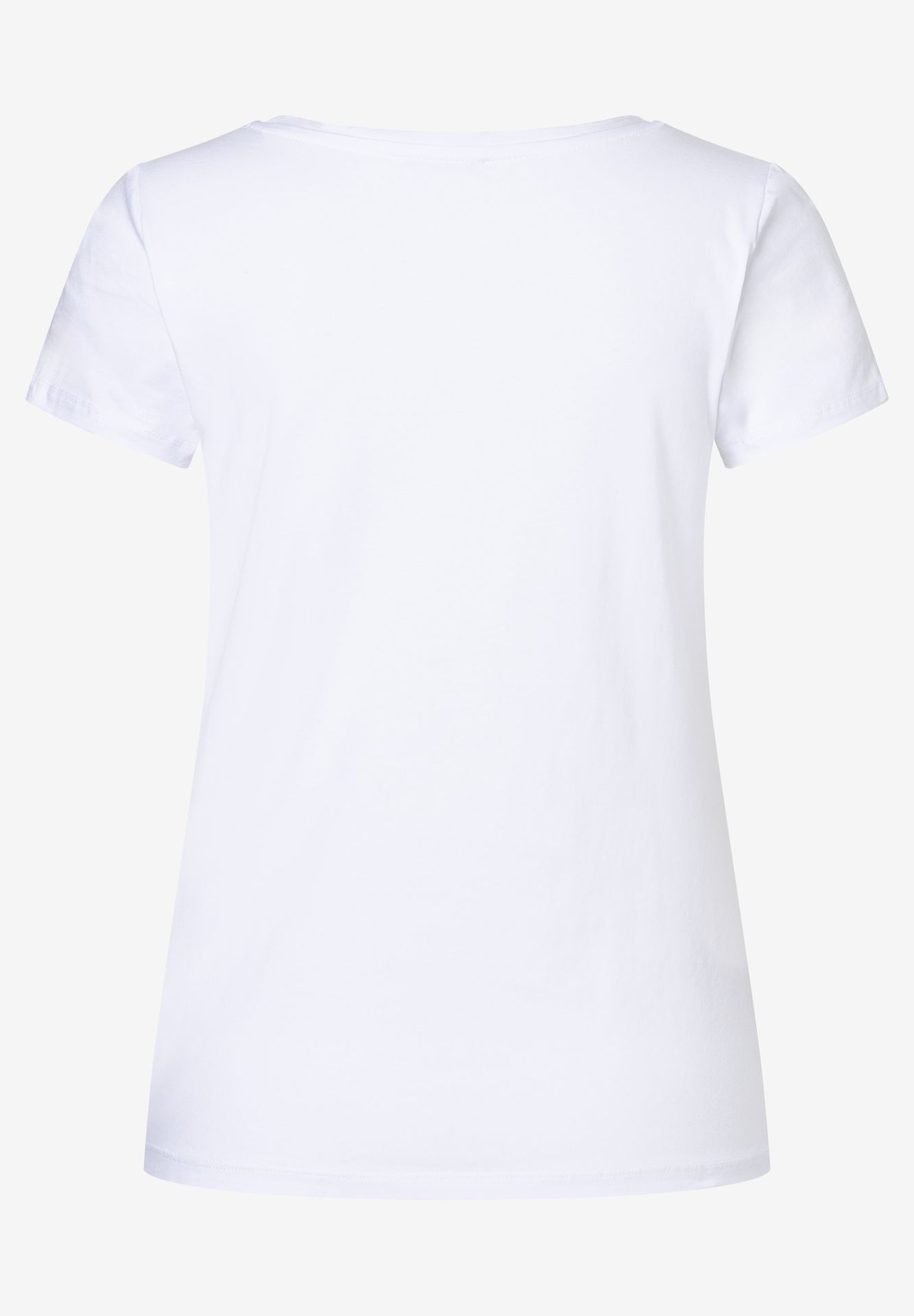 weisses T-Shirt mit Frontprint mit Pailletten aus Baumwoll-Jersey