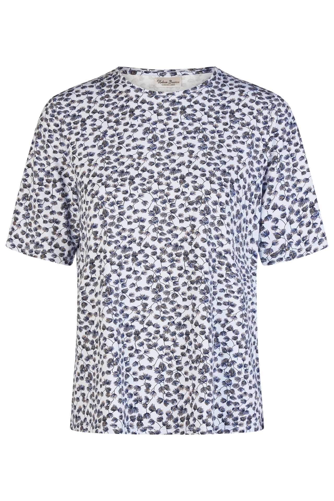 feminines T-Shirt im Allover-Minimal-Dessin aus Viskose-Elasthan