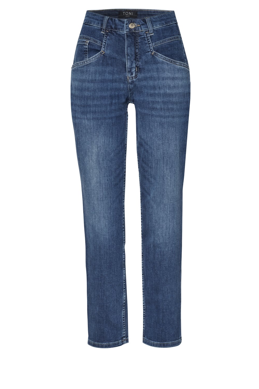 bequeme hochgeschnittene Damen-Jeans "Happy" mit geradem Bein
