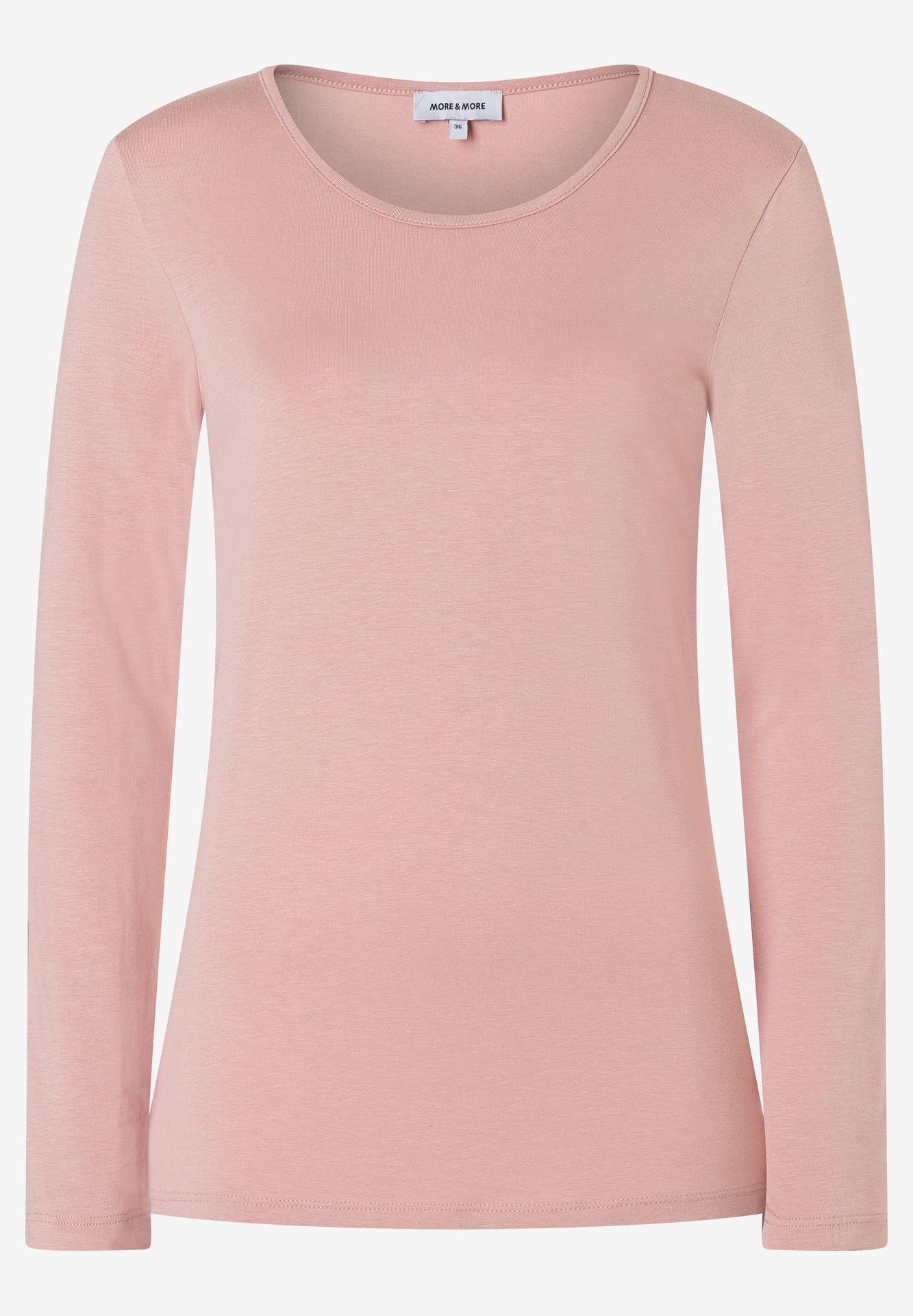 Basic-Langarm-Shirt aus Baumwoll-Modal-Mix