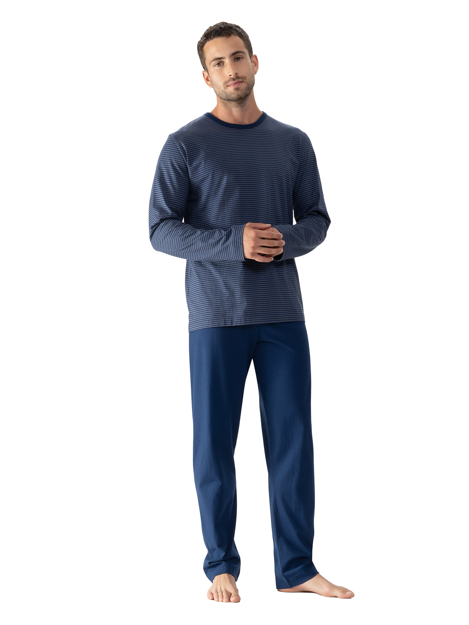 langer Herren-Schlafanzug aus Baumwoll-Jersey