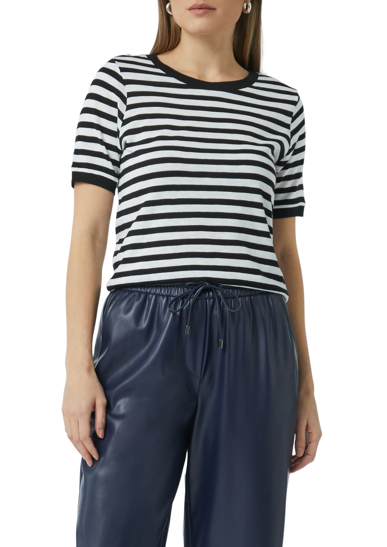 gestreiftes T-Shirt in Strick-Jersey aus Baumwoll-Modal