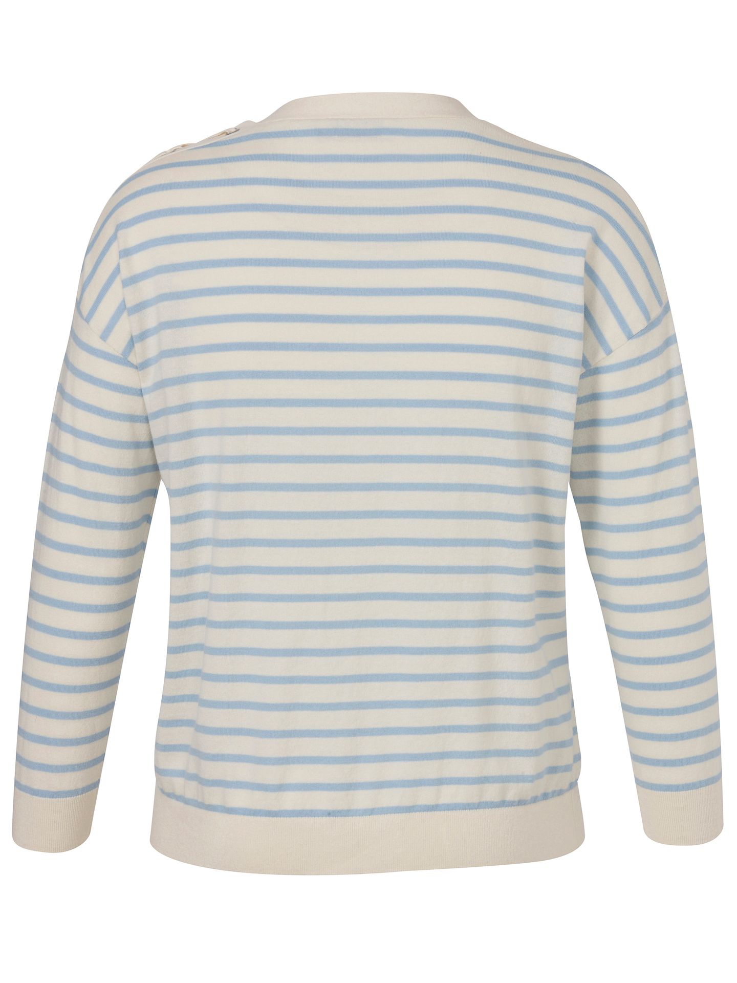 Feinstrick-Pullover mit Ringel und Schnürdetails am Ärmel aus Baumwolle