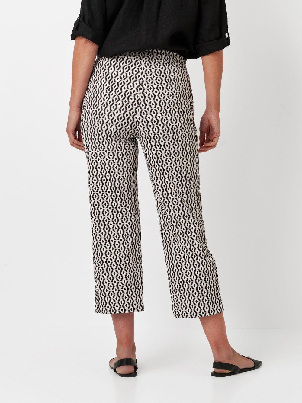 modische Schlupfhose "Scarlet Wide Leg 6/8" im graphischem Allover-Print