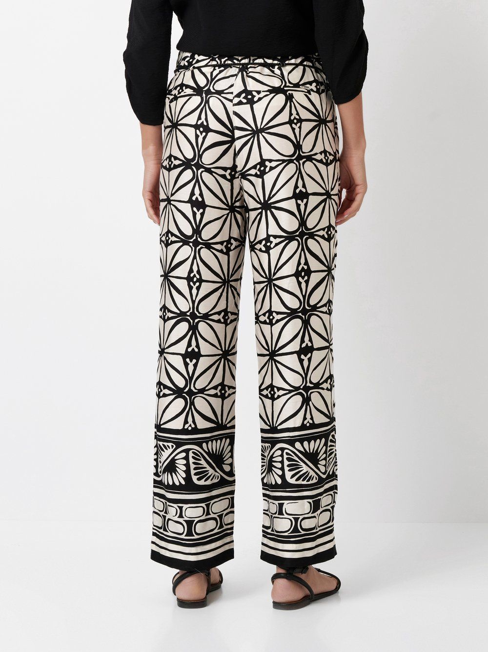 Palazzo-Hose "Pia Wide Chic 7/8" mit großem Allover-Print